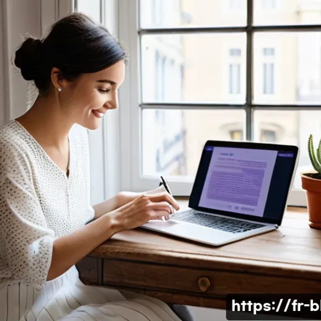 블로그 마케팅에서 브랜드 구축 전략 - **Prompt: "An authentic and passionate female blogger in her late 20s to early 30s, with a warm smil...