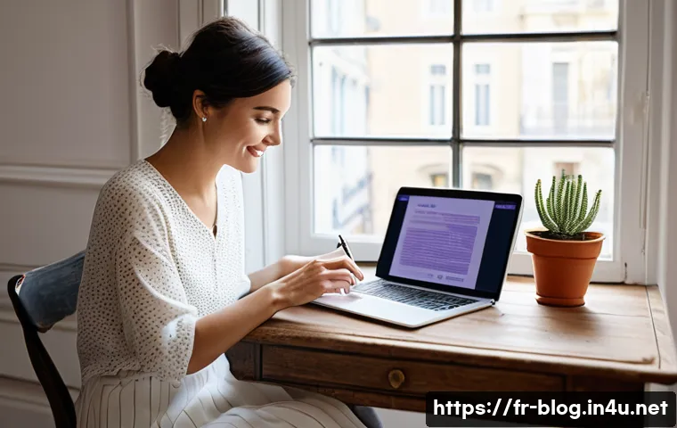 블로그 마케팅에서 브랜드 구축 전략 - **Prompt: "An authentic and passionate female blogger in her late 20s to early 30s, with a warm smil...