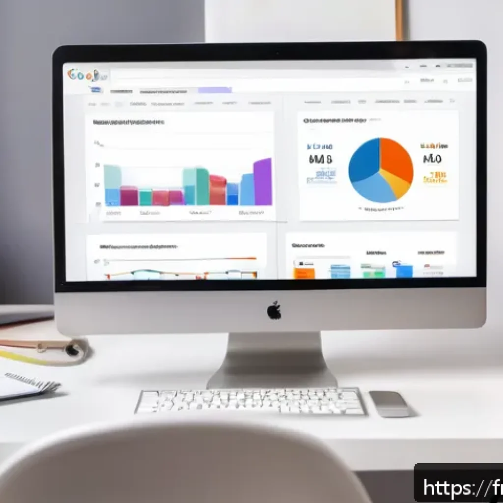 블로그 마케팅 캠페인 기획서 작성법 - A modern digital marketing workspace with a French professional analyzing website traffic data on mu...